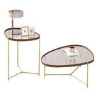 Jogo De Mesas Bergamo Castanho Dourado