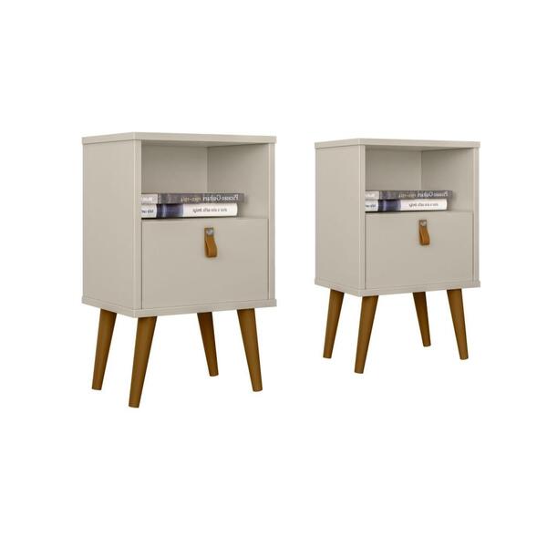 Jogo De Mesas De Cabeceira Brank Off White