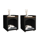 Jogo De Mesas De Cabeceira Casinha Pet Wilson Preto Freijó