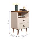 Jogo De Mesas De Cabeceira Com Nicho Allen Off White Freijó