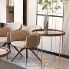 Jogo De Mesas Liechtestein Castanho Dourado