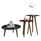 Jogo De Mesas Tocantins Efeito Marmorato Nero