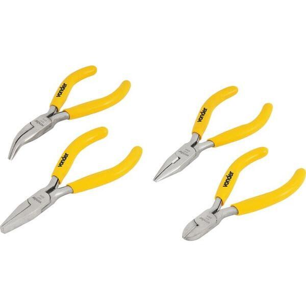 Jogo De Mini Alicates 4 Peças Em Aço Cromo Vanádio Vonder