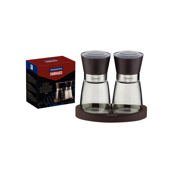 Jogo de Moedor de Pimenta e Sal Vidro 14,5x9,1x14cm Tramontina