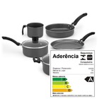 Jogo De Panela 5 Peças Enjoy Cinza Antiaderente Casa Dona