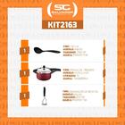 Jogo De Panela De Pressão 6l Vermelha Com Amassador Inox E Co