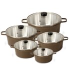 Jogo De Panela Fundida Alumínio Batido Caçarolas 5 Peças Tamp