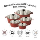 Jogo De Panela Fundida Alumínio Batido Caçarolas 5 Peças Tamp