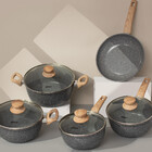 Jogo De Panela Oster Marble Edition Cinza Escuro