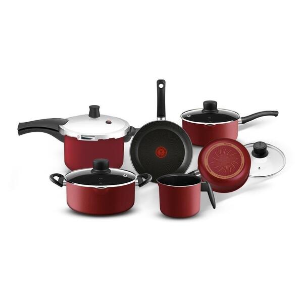 Jogo De Panela Rochedo Smart Com Penela De Pressão Vermelho 6