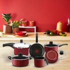 Jogo De Panela Rochedo Smart Com Penela De Pressão Vermelho 6