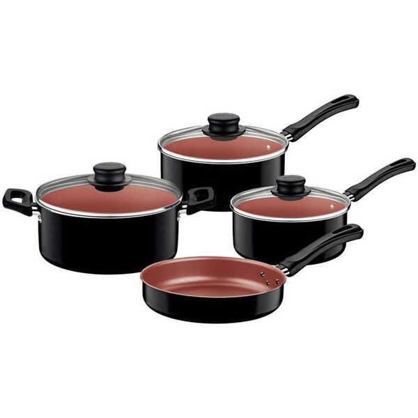 Jogo De Panela Tramontina Califórnia 4 Peças Preto C/ Rosé