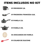 Jogo De Panelas 04 Peças Antiaderentes C/ Tampas De Vidro + 0