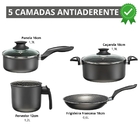 Jogo De Panelas 04 Peças Antiaderentes C/ Tampas De Vidro + 0