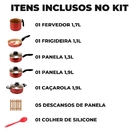 Jogo De Panelas 05 Peças Antiaderentes C/ Tampas De Vidro + 0