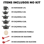 Jogo De Panelas 05 Peças Antiaderentes C/ Tampas De Vidro + 0