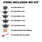 Jogo De Panelas 05 Peças Antiaderentes C/ Tampas De Vidro + 0