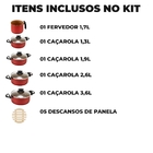 Jogo De Panelas 05 Peças Antiaderentes C/ Tampas De Vidro + 0