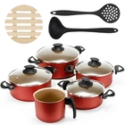 Jogo De Panelas 05 Peças Antiaderentes C/ Tampas De Vidro + 0