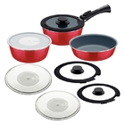 Jogo De Panelas 10 Peças Itria Vermelho Tramontina