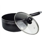 Jogo De Panelas 4 Peças Antiaderente Teflon Tampa De Vidro