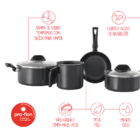 Jogo De Panelas 4 Peças Garlic   - Brinox Grafite Brinox