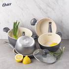 Jogo De Panelas 5 Pçs Indução Cerâmica Top Gourmet Grey Oster