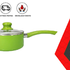 Jogo De Panelas 5 Peças Esmaltadas Interno Cerâmica Indução V