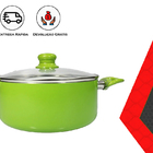 Jogo De Panelas 5 Peças Esmaltadas Interno Cerâmica Indução V