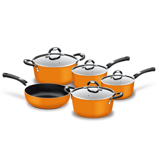Jogo De Panelas 5 Peças Monaco Laranja Tramontina
