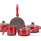 Jogo De Panelas 5 Peças - Smart Brinox Vermelho Brinox