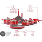 Jogo De Panelas 8 Peças Panela Antiaderente Grill Brinox Verm