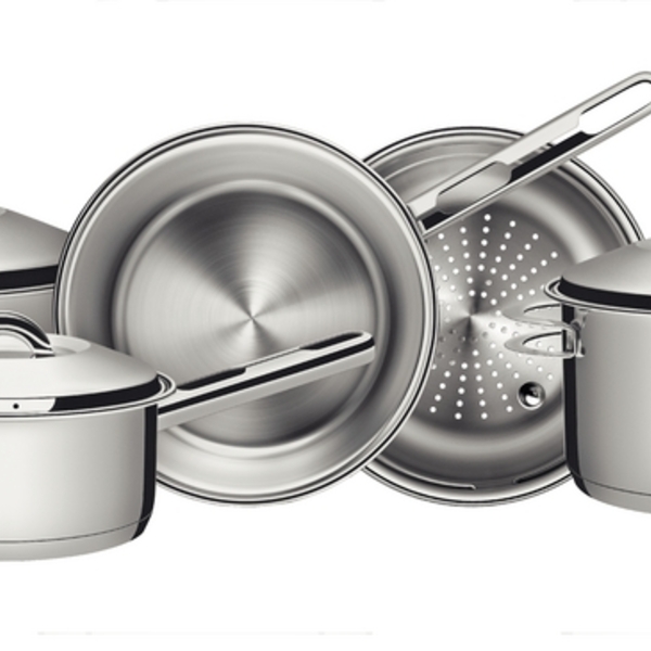 Jogo De Panelas Aco Inox Com Fundo Triplo 5 Pc Tramontina