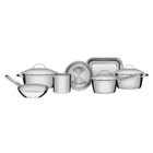 Jogo de Panelas Tramontina Allegra em Aço Inox com Fundo Triplo 7 Peças
