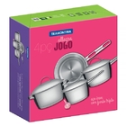 Jogo De Panelas Allegra Em Aco Inox Com Fundo Triplo E Tampas