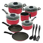 Jogo De Panelas Antiaderente Brinox Anis Vermelho Borgonha 10