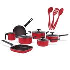 Jogo De Panelas Antiaderente Brinox Preserve Vermelha 10 Peças