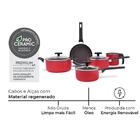 Jogo De Panelas Antiaderente Brinox Preserve Vermelha 8 Peças