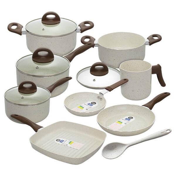 Jogo De Panelas Antiaderente Ceramic Life Smart Plus Vanilla