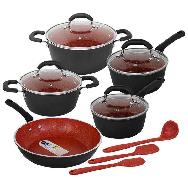 Jogo De Panelas Antiaderente Cerâmica De Indução 8 Peças Brin