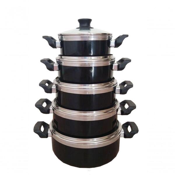 Jogo De Panelas Belmar Alumínio Preto 5 Peças