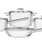 Jogo De Panelas Brava Em Aco Inox Fundo Triplo Com Tampa Plan