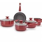 Jogo De Panelas Ceramic Life Antares 5 Peças Vermelho Brinox