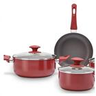 Jogo De Panelas Ceramic Life Antares 7 Peças Vermelho Brinox