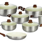 Jogo De Panelas Cerâmica Antiaderente New York Prata Prateado