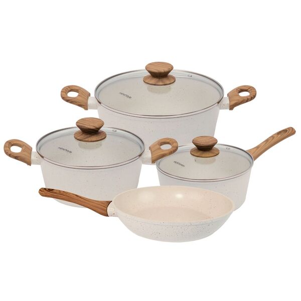 Jogo De Panelas Cerâmica Fundo Triplo Indução Style Cook Márm