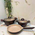 Jogo De Panelas Cerâmica Indução 3pçs Mta Fogão E Forno 5mm.