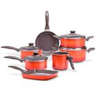 Jogo De Panelas Com 7 Peças Ceramic Life Easy Laranja Brinox