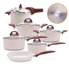 Jogo De Panelas De Indução Com Panela De Pressão 6,8l Ceramic