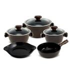 Jogo De Panelas Em Cerâmica Ceraflame Chef 4 Peças Chocolate